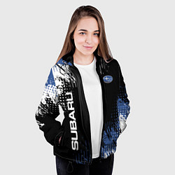 Куртка с капюшоном женская Subaru Sport Auto, цвет: 3D-черный — фото 2