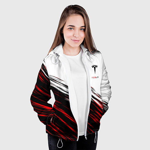 Женская куртка Tesla sport размытость / 3D-Белый – фото 3