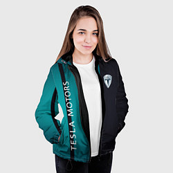 Куртка с капюшоном женская Tesla - Motors auto, цвет: 3D-черный — фото 2