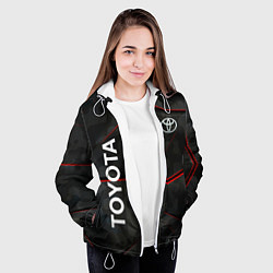 Куртка с капюшоном женская Toyota sport auto, цвет: 3D-белый — фото 2
