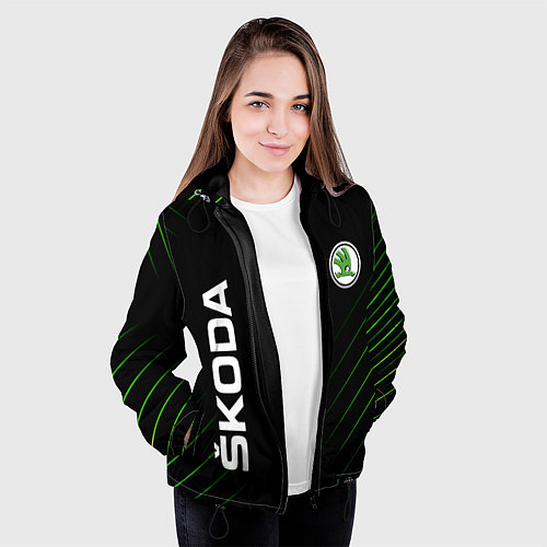 Женская куртка Skoda Шкода Полосы / 3D-Черный – фото 3