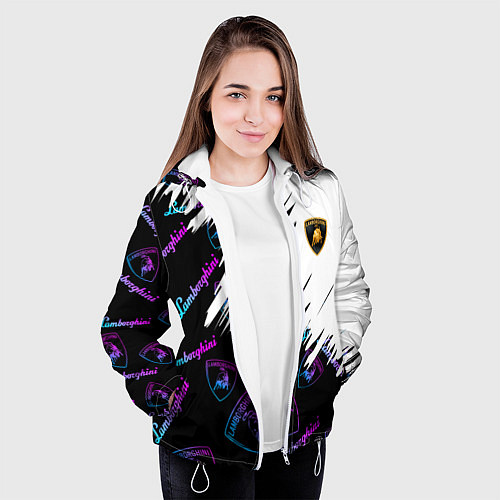 Женская куртка Lamborghini pattern gradient / 3D-Белый – фото 3
