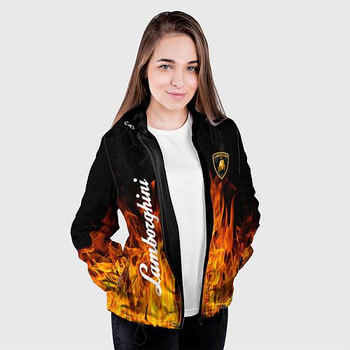 Женская куртка Lamborghini пламя огня / 3D-Черный – фото 3