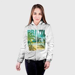 Куртка с капюшоном женская Тропический Рай Бразилии, цвет: 3D-белый — фото 2