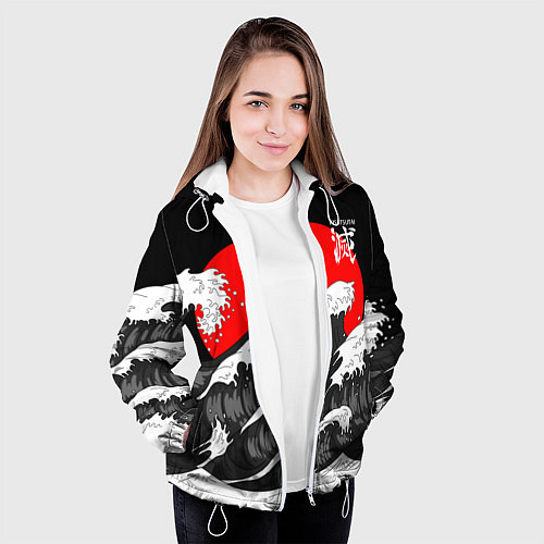 Женская куртка Kisatsutai - Корпус бойни демонов / 3D-Белый – фото 3