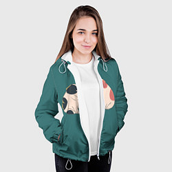 Куртка с капюшоном женская Влюблённые бульдоги, цвет: 3D-белый — фото 2