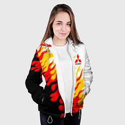 Куртка с капюшоном женская Mitsubishi трехступенчатый огонь, цвет: 3D-белый — фото 2