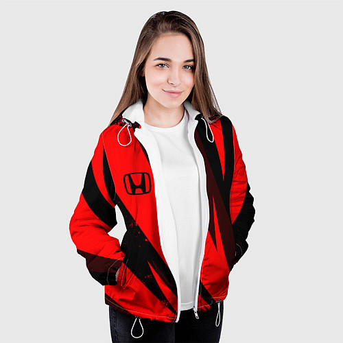 Женская куртка HONDA RED ХОНДА КРАСНЫЙ / 3D-Белый – фото 3