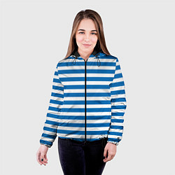 Куртка с капюшоном женская ТЕЛЬНЯШКА ВДВ В ПОЛОСКУ, цвет: 3D-черный — фото 2