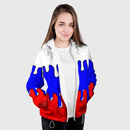 Женская куртка Триколор Необычный / 3D-Белый – фото 3