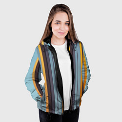 Куртка с капюшоном женская Полосы выходного дня, цвет: 3D-черный — фото 2