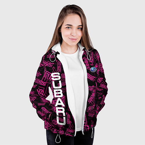 Женская куртка SUBARU STI PATTERN / 3D-Белый – фото 3