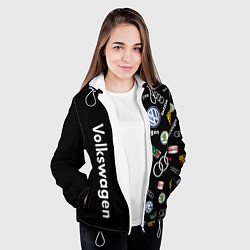 Куртка с капюшоном женская Volkswagen Group Half Pattern, цвет: 3D-белый — фото 2