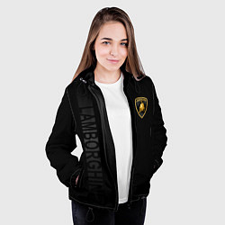 Куртка с капюшоном женская Lamborghini боковая полоса, цвет: 3D-черный — фото 2