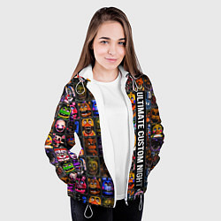 Куртка с капюшоном женская Ultimate Custom Night FNAF, цвет: 3D-белый — фото 2