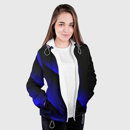 Женская куртка Blue Fade 3D Синий градиент / 3D-Белый – фото 3