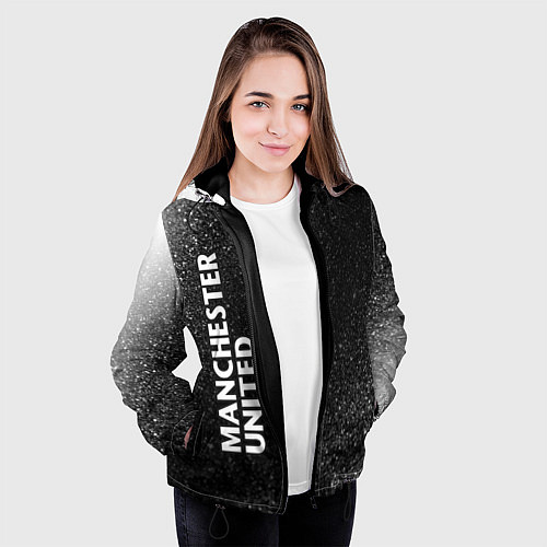 Женская куртка МАНЧЕСТЕР ЮНАЙТЕД Шум По вертикали / 3D-Черный – фото 3