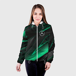 Куртка с капюшоном женская MERCEDES-BENZ AMG NEON STRIPES PETRONAS, цвет: 3D-белый — фото 2