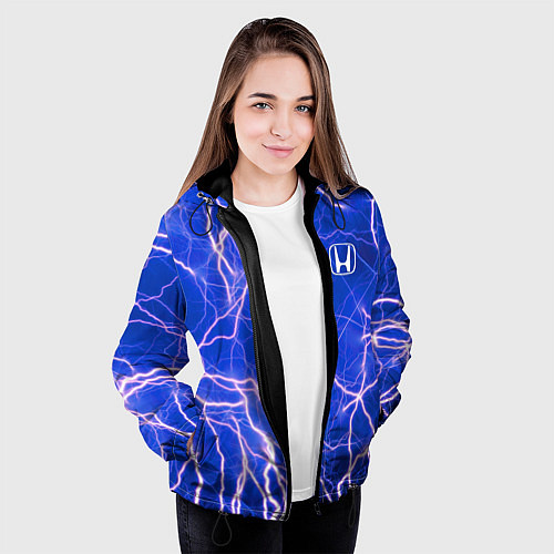 Женская куртка HONDA хонда молнии / 3D-Черный – фото 3
