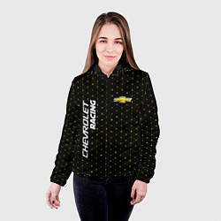 Куртка с капюшоном женская ШЕВРОЛЕ Racing - Абстракция, цвет: 3D-черный — фото 2
