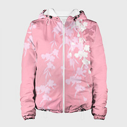 Куртка с капюшоном женская Цветущая ива, цвет: 3D-белый