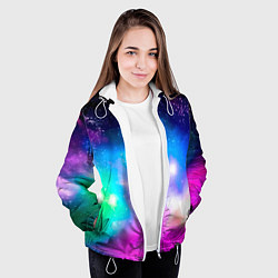 Куртка с капюшоном женская Colorful Space Космос, цвет: 3D-белый — фото 2