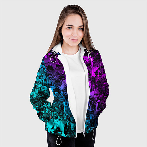 Женская куртка AHEGAO NEON GIRL НЕОНОВЫЙ АХЕГАО / 3D-Белый – фото 3