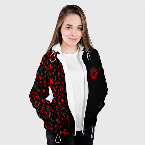 Женская куртка Вегвизир Half runes pattern / 3D-Белый – фото 3