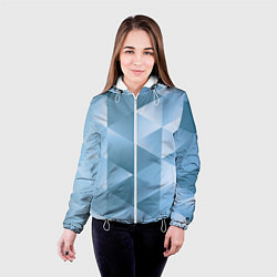 Куртка с капюшоном женская Треугольники 3D Frozzen 2022, цвет: 3D-белый — фото 2
