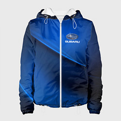 Куртка с капюшоном женская Subaru sport, цвет: 3D-белый