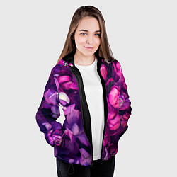 Куртка с капюшоном женская Flowers fresh, цвет: 3D-черный — фото 2