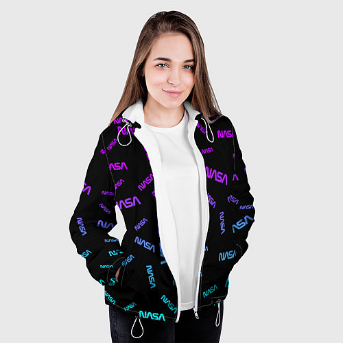 Женская куртка NASA NEON PATTERN / 3D-Белый – фото 3