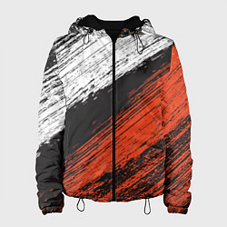 Куртка с капюшоном женская БЕЛО-РЫЖИЙ ГРАНЖ, цвет: 3D-черный