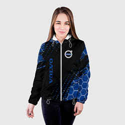 Куртка с капюшоном женская Volvo - Вольво Sport соты, цвет: 3D-белый — фото 2