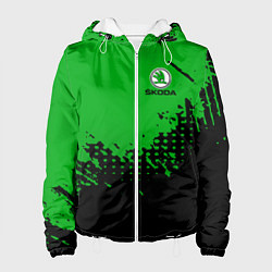 Куртка с капюшоном женская Skoda Auto Logo, цвет: 3D-белый