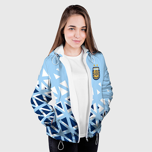 Женская куртка Сборная Аргентины футбол / 3D-Белый – фото 3