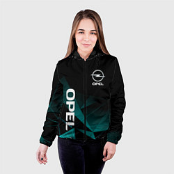 Куртка с капюшоном женская Opel Опель геометрия, цвет: 3D-черный — фото 2