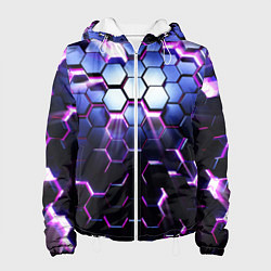 Куртка с капюшоном женская Соты - 3d, цвет: 3D-белый