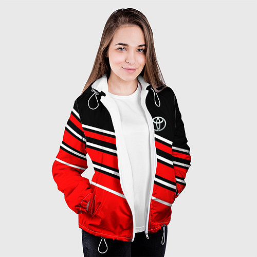 Женская куртка Toyot полосы / 3D-Белый – фото 3