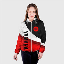 Куртка с капюшоном женская ЯМАХА - СПОРТИВНЫЙ КАРБОН, цвет: 3D-белый — фото 2
