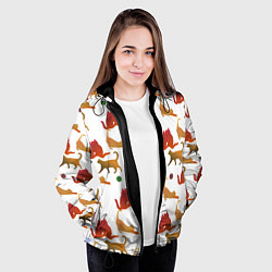 Куртка с капюшоном женская Cats cats cats, цвет: 3D-черный — фото 2