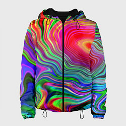 Куртка с капюшоном женская Expressive pattern Neon, цвет: 3D-черный