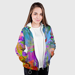 Куртка с капюшоном женская Abstract color pattern Summer 2022, цвет: 3D-белый — фото 2