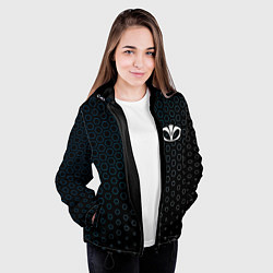 Куртка с капюшоном женская ДЭУ - Соты, цвет: 3D-черный — фото 2