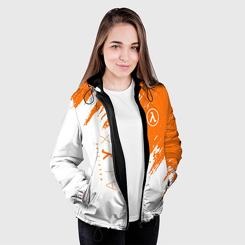 Женская куртка Half-life texture / 3D-Черный – фото 3