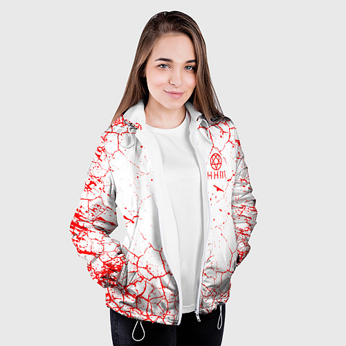 Женская куртка HIM Трещины / 3D-Белый – фото 3