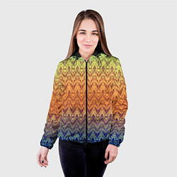 Куртка с капюшоном женская Модный современный узор зигзаг, цвет: 3D-черный — фото 2