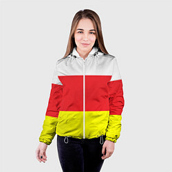 Куртка с капюшоном женская СЕВЕРНАЯ ОСЕТИЯ РЕСПУБЛИКА, цвет: 3D-белый — фото 2