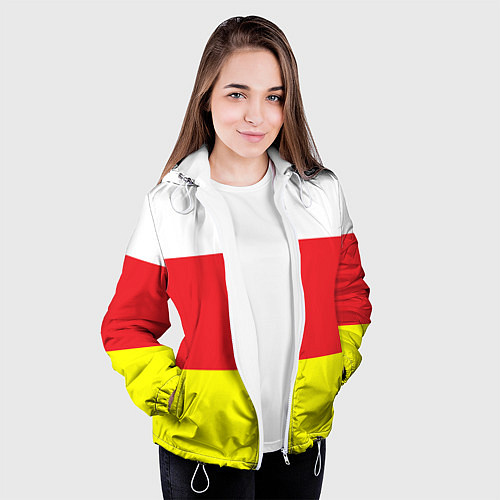 Женская куртка СЕВЕРНАЯ ОСЕТИЯ РЕСПУБЛИКА / 3D-Белый – фото 3