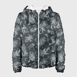 Куртка с капюшоном женская Морские Котики: Черный, цвет: 3D-белый